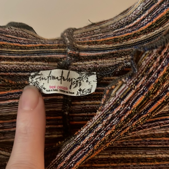 Free People Intimately Fitted Multi-Color Mock Neck Longsleeve - Picture 5 of 5